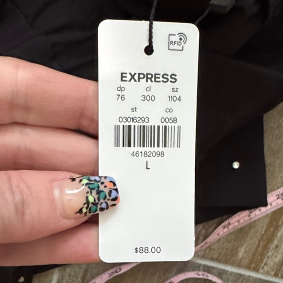 Express High Waist Black GLAM Shorts with Rhinestone Accents - Picture 10 of 11